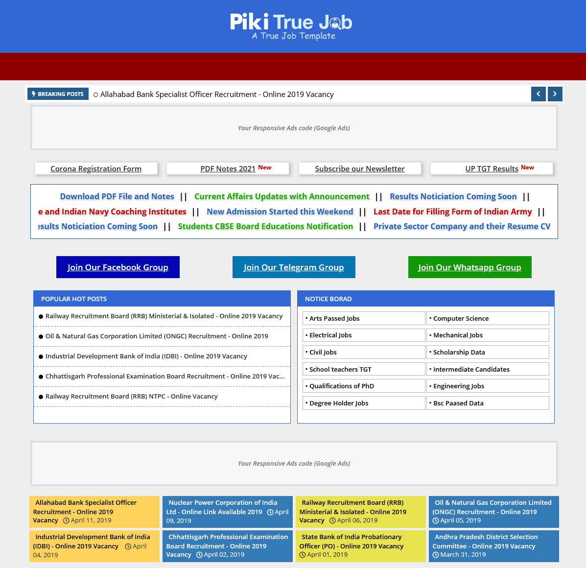Piki True Job Blogger Template 1 Piki True Job Blogger Template